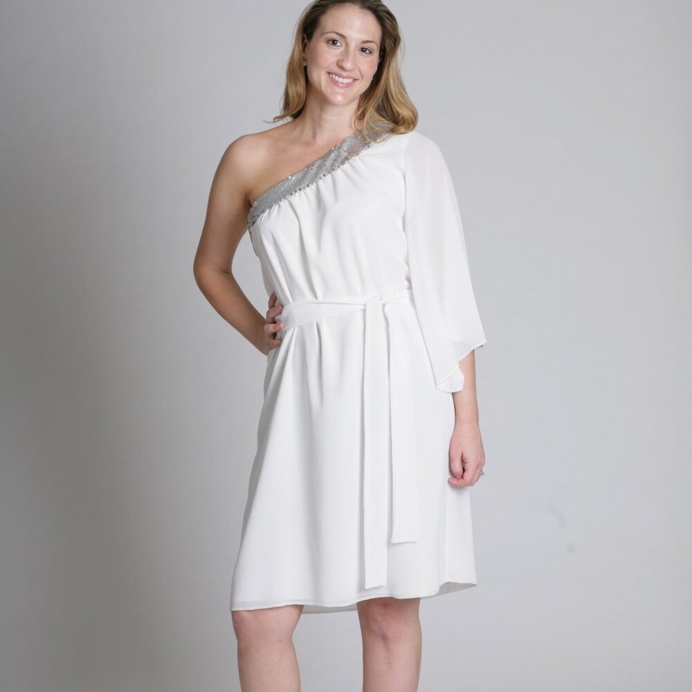 White One Shoulder Party Dress